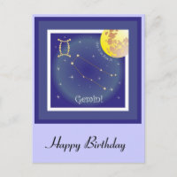 Gemini 21 de mayo al 21 de junio Postkarte