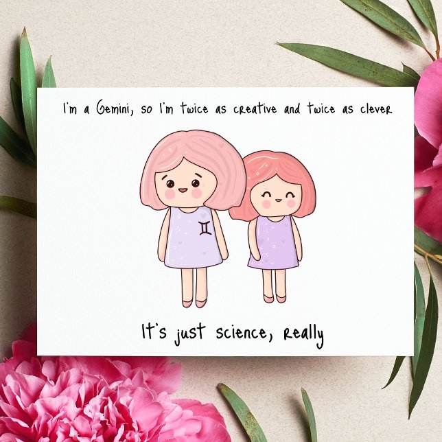 Postal Gemini lindo al estilo Kawaii (Subido por el creador)