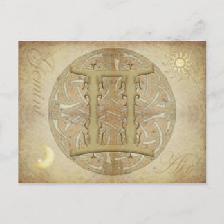 Postal Gemini Rótulo Zodiac