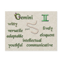 Gemini zodiac caracteríticas postcard