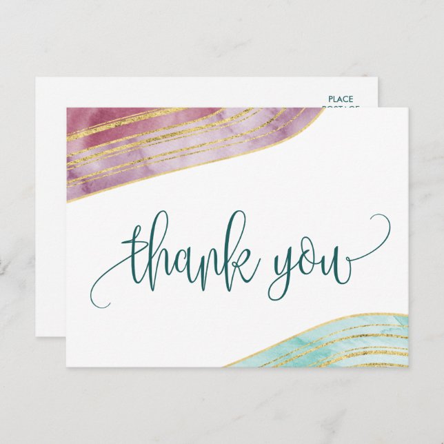 Postal Gemstone en Banda | Mauve Gracias (Anverso / Reverso)