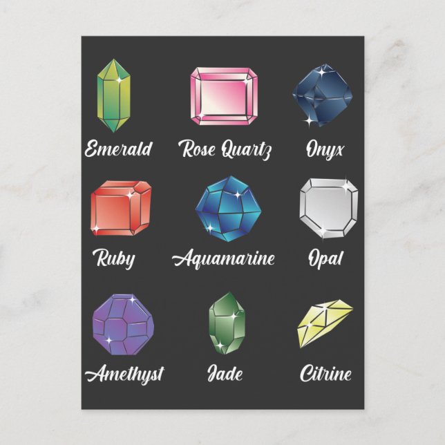 Postal Gemstone Lover Geólogo de joyas Crystal Hunter (Anverso)