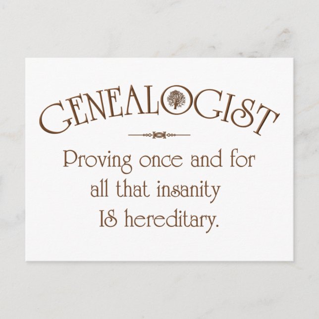 POSTAL GENEALOGISTA. (Anverso)