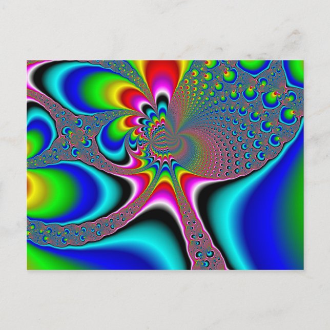 Postal Generador arcoiris - Fractal (Anverso)