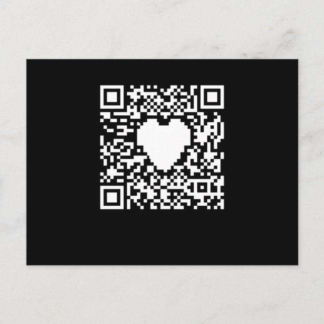 Postal Generador de código QR con corazón (Anverso)