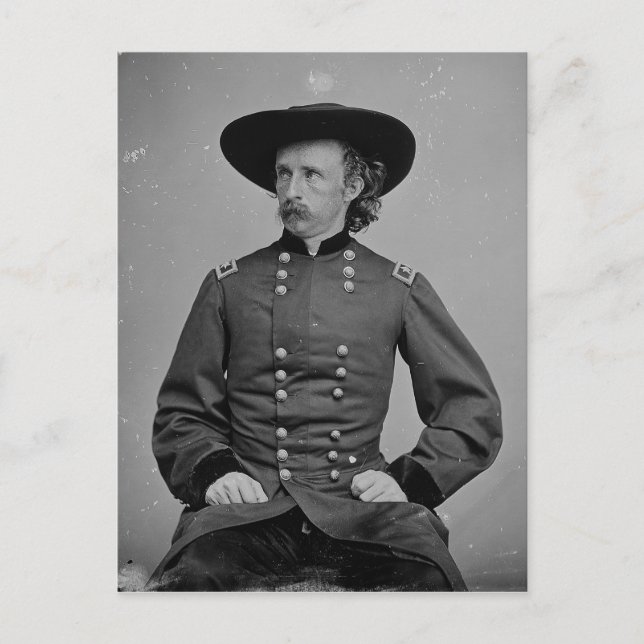 Postal General George Armstrong Custer por Mathew Brady (Anverso)