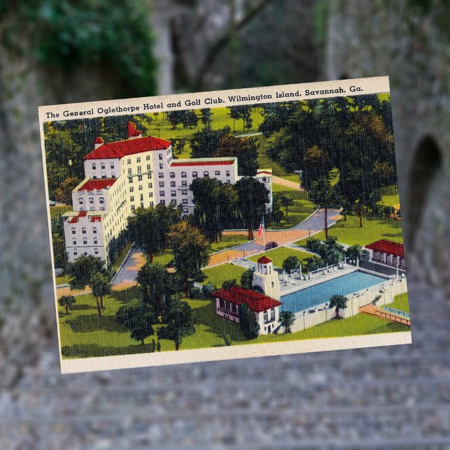Postal General Oglethorpe Hotel Golf Club Wilmington Isl (Subido por el creador)