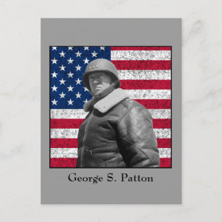 Postal General Patton y la bandera estadounidense