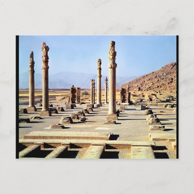 Postal General view of the Apadana  founded c.518 BC (Anverso)