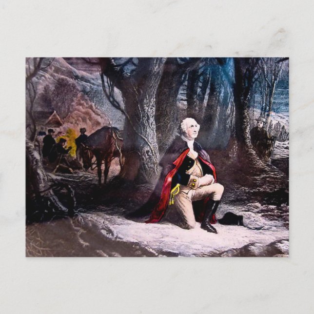 Postal General Washington Rezando en Valley Forge, PA (Anverso)