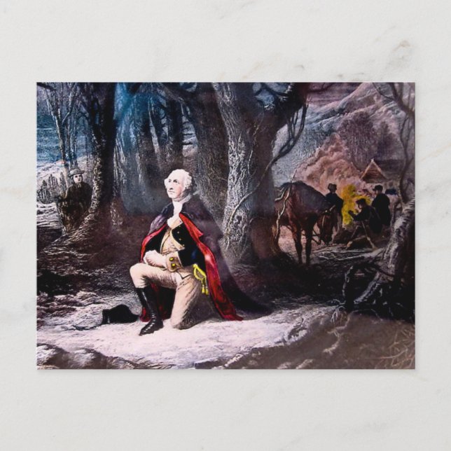 Postal General Washington Rezando en Valley Forge, PA (Anverso)