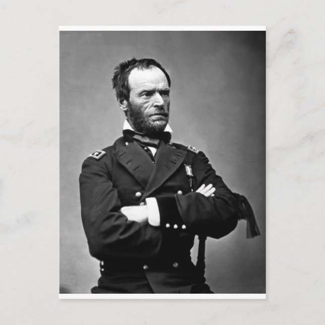 Postal General William Tecumseh Sherman, 1865. (Anverso)