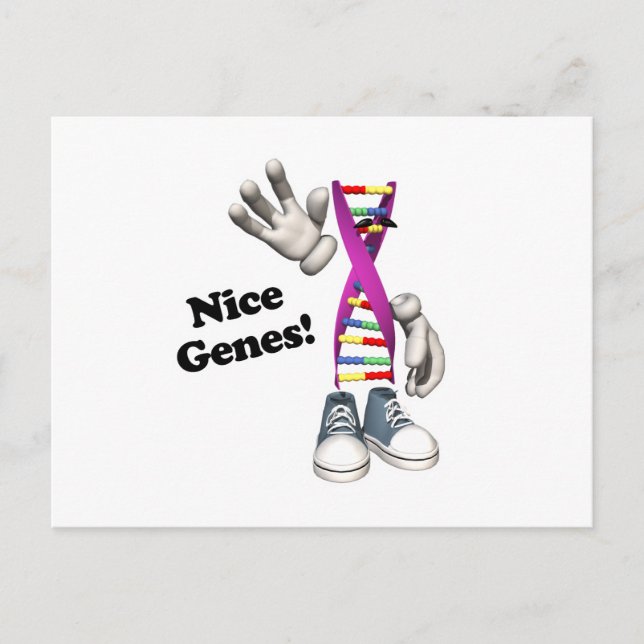 Postal Genes Bonitos ADN Divertido (Anverso)