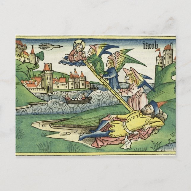 Postal Génesis 28 10 Jacob's Ladder, de Nuremberg (Anverso)