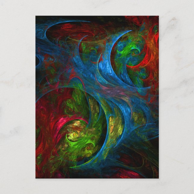 Postal Génesis Blue Abstract Art Postcard (Anverso)
