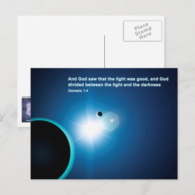 Postal Génesis - Luz Desde la Oscuridad (Anverso / Reverso)