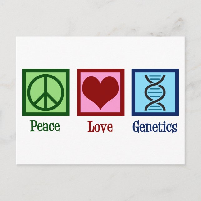 Postal Genetista Peace Love Genetics Company (Anverso)