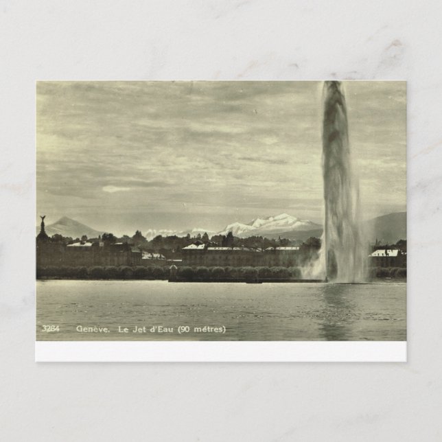 Postal Geneve, Le Jet d'eau, c.1910 (Anverso)