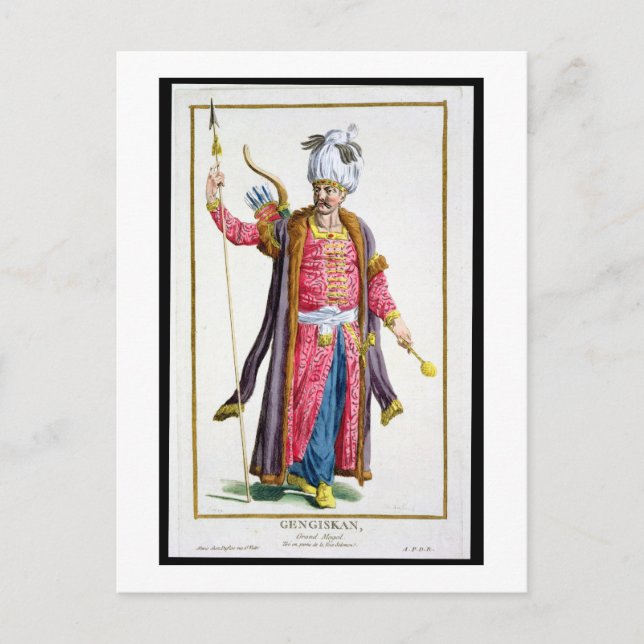 Postal Genghis Khan (c.1162-1227) de 'Receuil des Estam (Anverso)