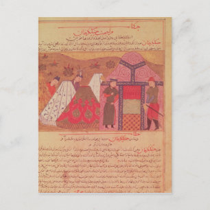 Postal Genghis Khan fuera de su tienda