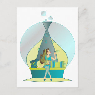 Postal Genie Blowing Bubbles