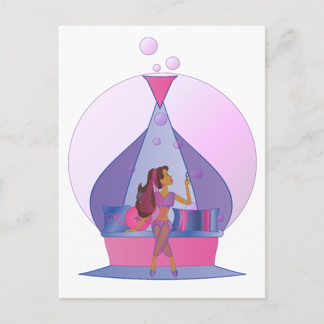 Postal Genie Blowing Bubbles (Anverso)
