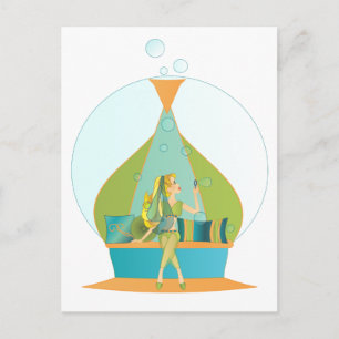 Postal Genie Blowing Bubbles