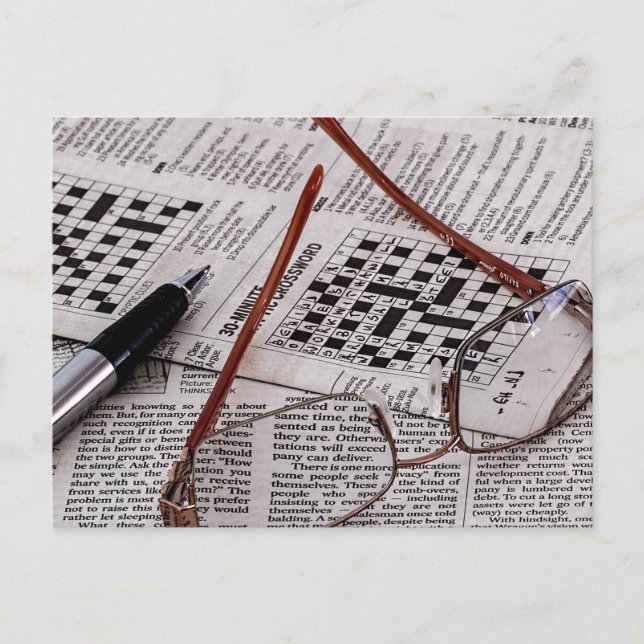 Postal Genio de cruz de palabras (Anverso)