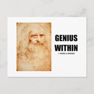 Postal Genius Within (autorretrato Leonardo da Vinci)