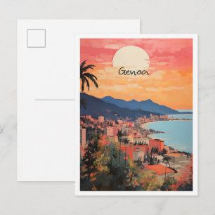 Postal Génova Italia Arte Viaje