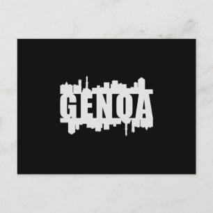 Postal Génova Italia City Skyline Cityscape Funny Gift