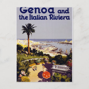 Postal Génova y la Rivera italiana