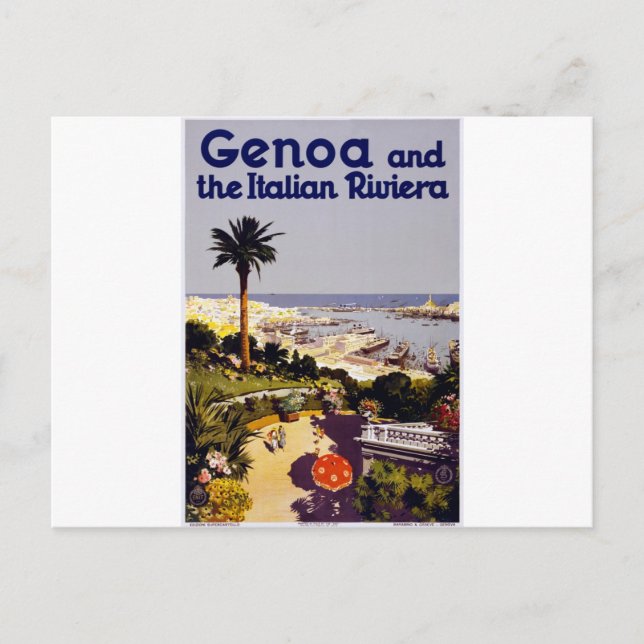 Postal Génova y la Rivera italiana (Anverso)