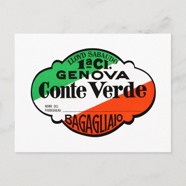 Postal GenovaConteVerde (Anverso)