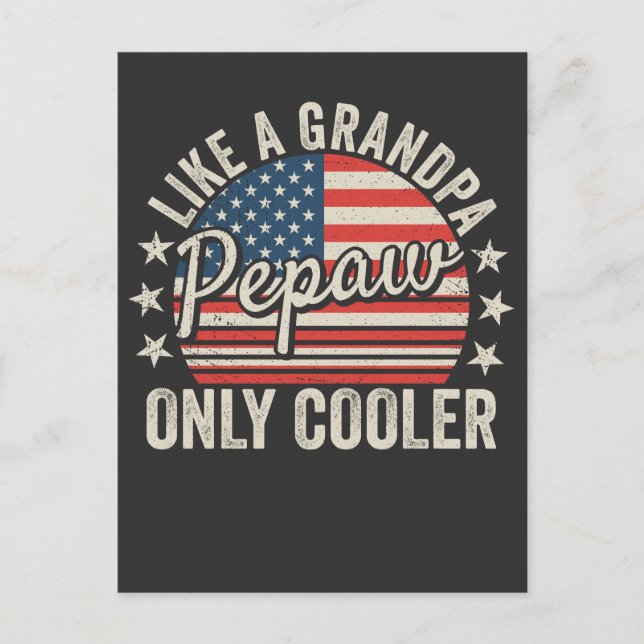 Postal Gente como un abuelo solamente bandera estadounide (Anverso)