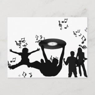 Postal Gente de baile de música disco