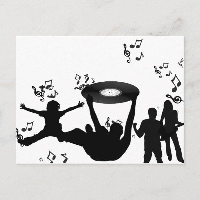 Postal Gente de baile de música disco (Anverso)