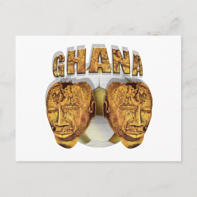 Postal Gente de fútbol antiguo de Ghana Regalos de Kofi K (Anverso)