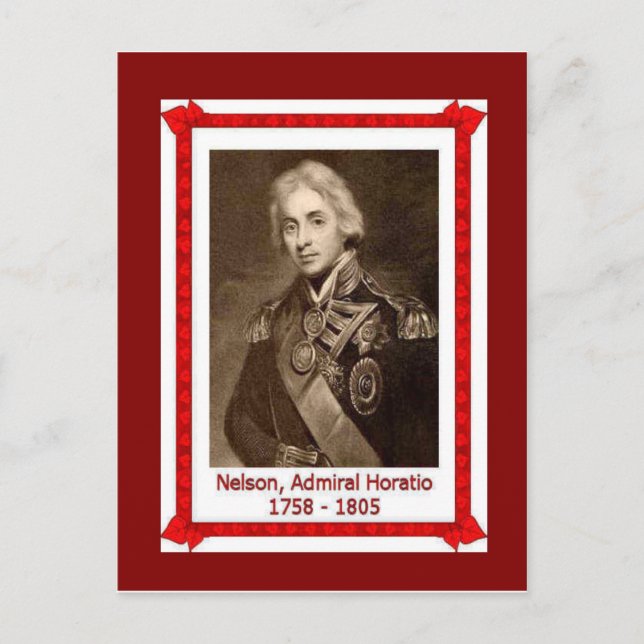 Postal Gente famosa, Almirante Horatio Nelson 1758-1805 (Anverso)
