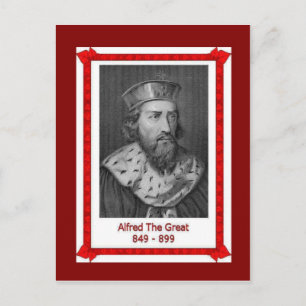 Postal Gente famosa, el rey Alfred el gran 849-899