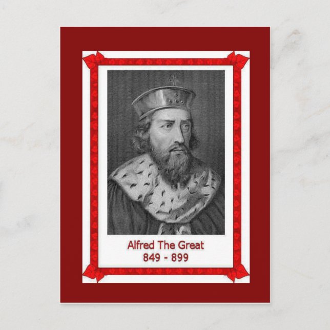 Postal Gente famosa, el rey Alfred el gran 849-899 (Anverso)