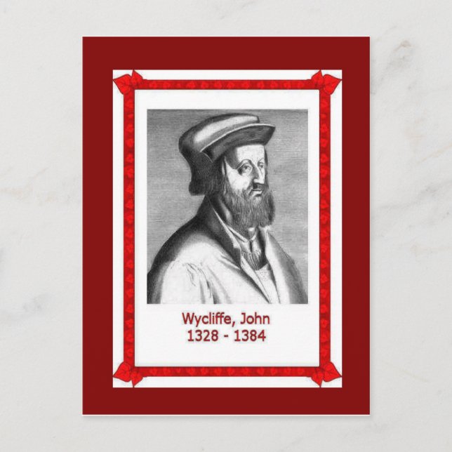 Postal Gente famosa, John wycliffe, 1328-1384 (Anverso)