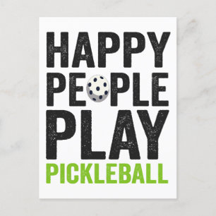 Postal Gente Feliz Divertida Juega Regalo Deporte Pickleb