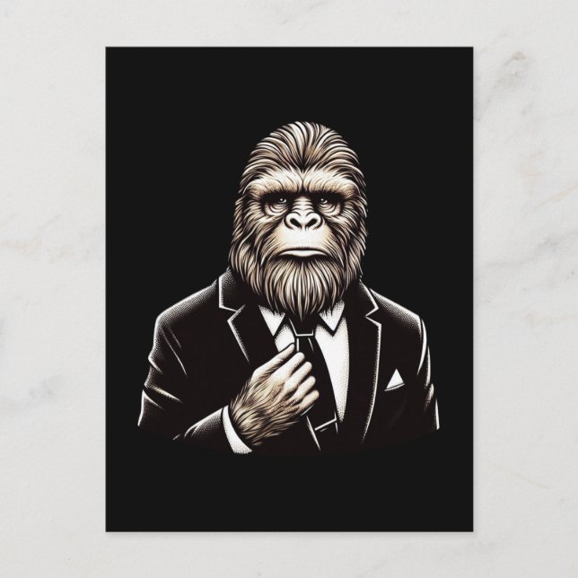 Postal Gentleman Sasquatch - Gracioso Pie Grande (Anverso)