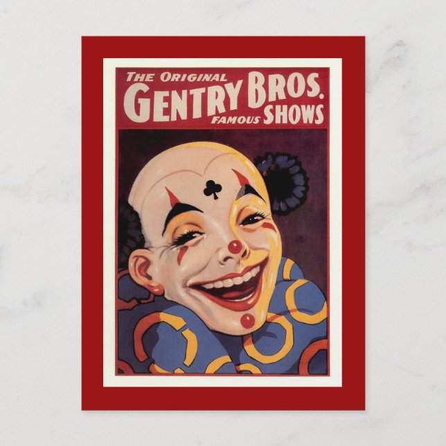 Postal Gentry Bros. Circo vintage (Anverso)