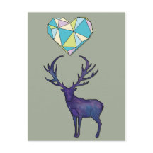 Geo Deer Heart Poster