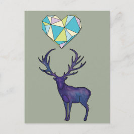 Postal Geo Deer Heart Poster