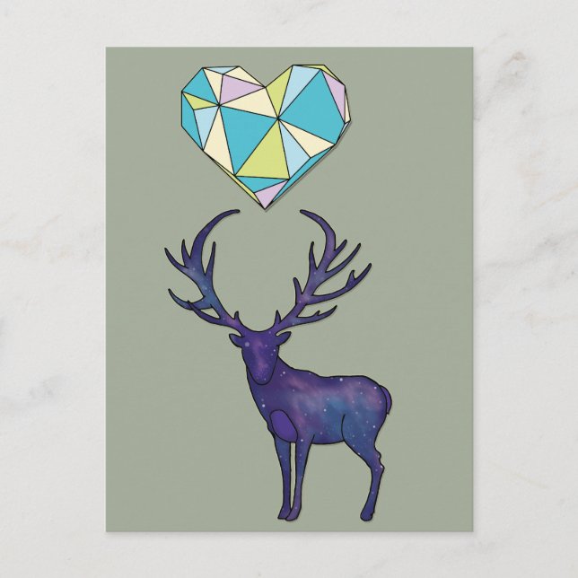Postal Geo Deer Heart Poster (Anverso)