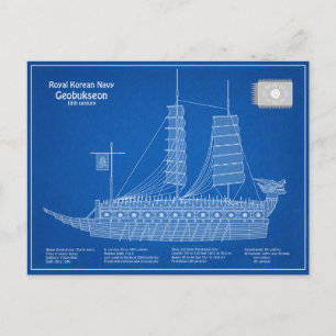 Postal Geobukseon del barco de tortuga - Ship Blueprint A