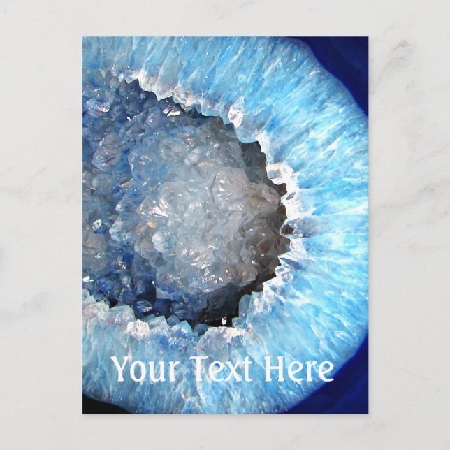Postal Geode de cristal azul de caída (Anverso)